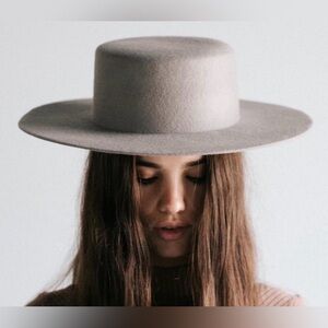 GIGI PIP Gray Wide-Brim dahlia grey boat hat
